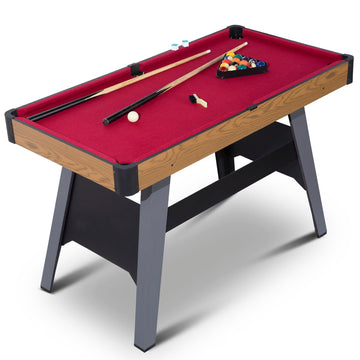 4フィートのプールテーブル、ポータブルビリヤードテーブル(キュースティック2本、ボールフルセット、トライアングル、チョーク、ブラシ付き)